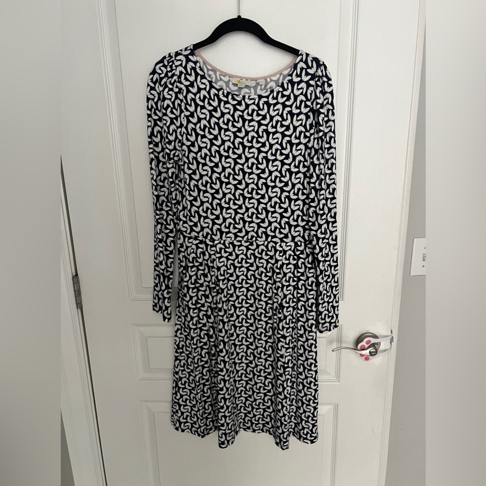 Boden Francesca Navy & White jersey dress 6L